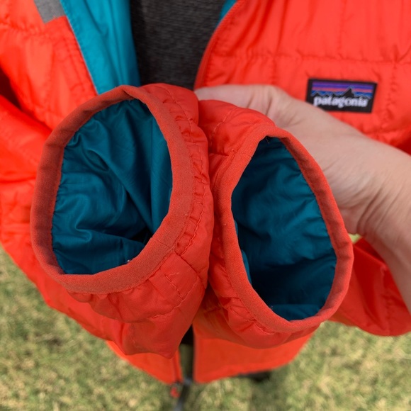 Patagonia Nano Puff Jacket orange with teal lining - Picture 5 of 8
